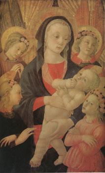 Master of The Castello Nativity The Virgin and Child Surrounded by Four Angels (mk05) China oil painting art